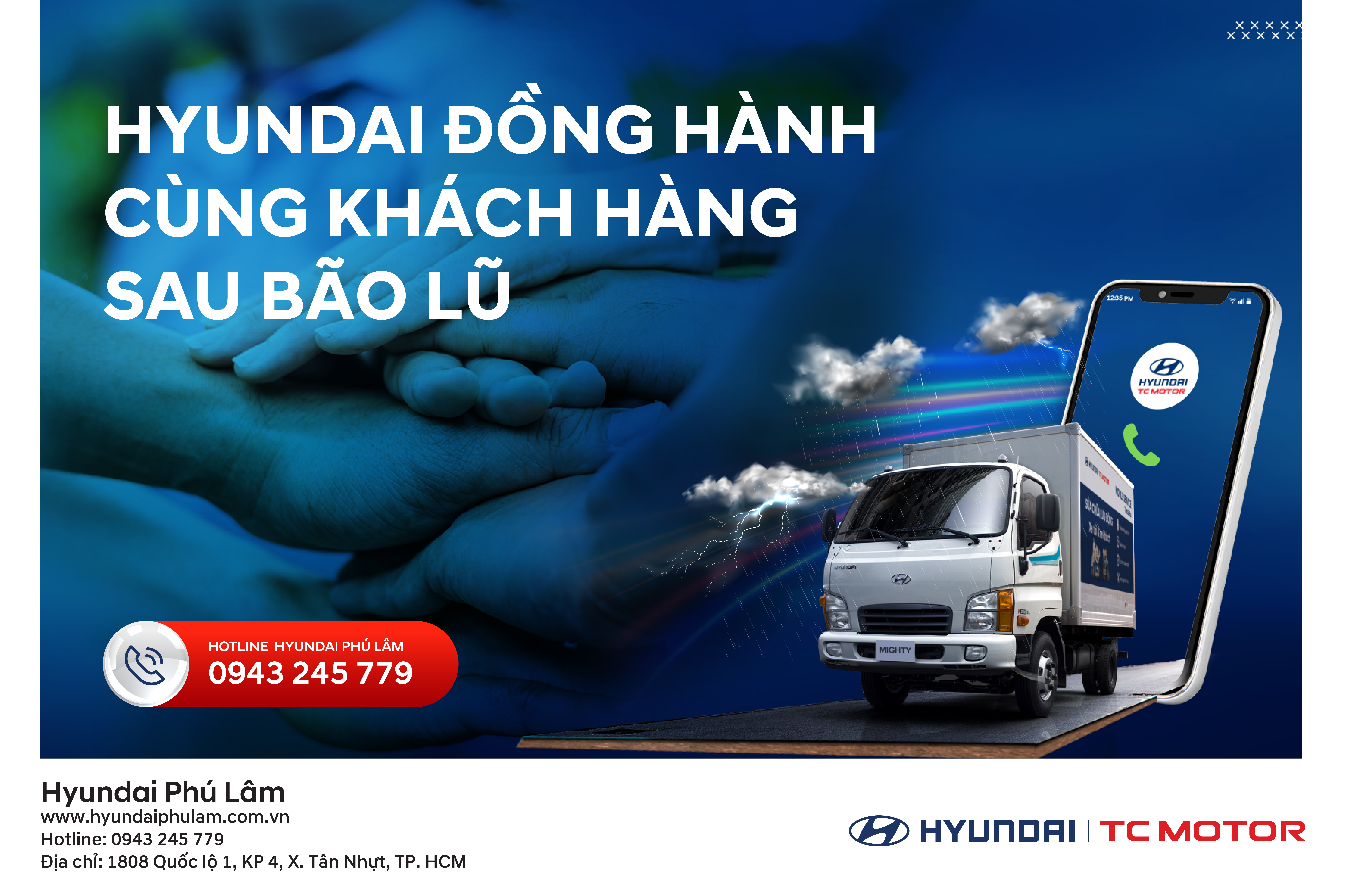 HYUNDAI PHÚ LÂM ĐỒNG HÀNH CÙNG KHÁCH HÀNG – HỖ TRỢ SỬA CHỮA XE BỊ ẢNH HƯỞNG BÃO LŨ